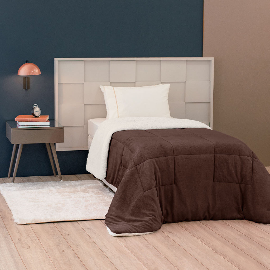 Coberdrom Edredom Cama Solteiro Dupla Face c/ Sherpa Lã Carneiro e Manta CA016 Kaypestore 