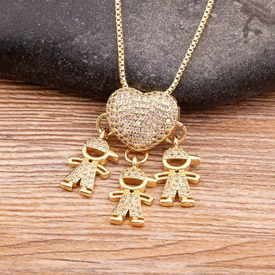 Colar Premium "Amor de Mãe" Kaypestore 3 Meninos 