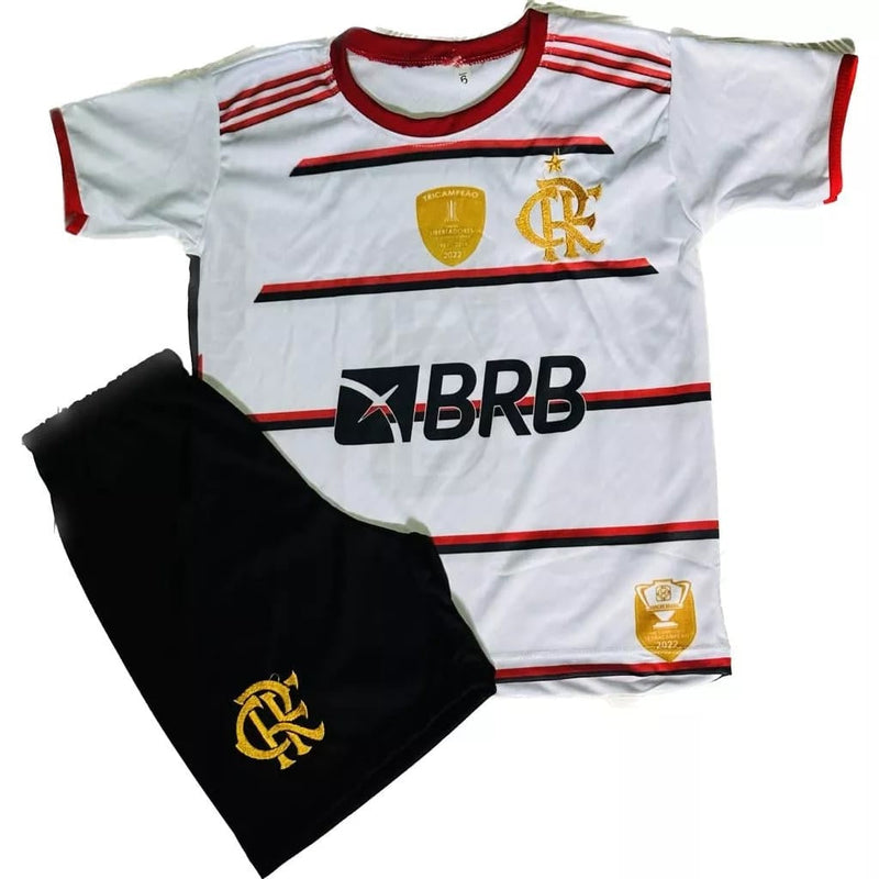 Conjunto Uniforme Infantil Flamengo 2023/2024 Kaypestore Branco 4 