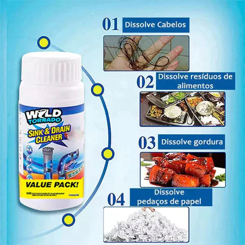 Desentox Wild Tornado Original - Desentupidor Poderoso de Ralos e Pia Kaypestore 