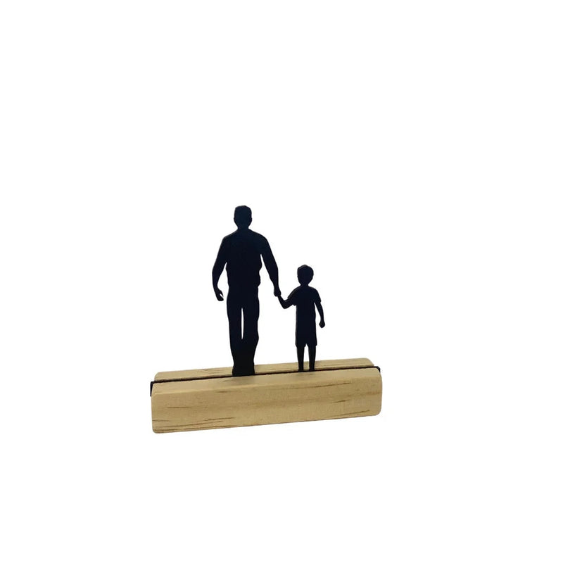 Enfeite de Mesa - Silhueta Família Kaypestore Pai e Filho 