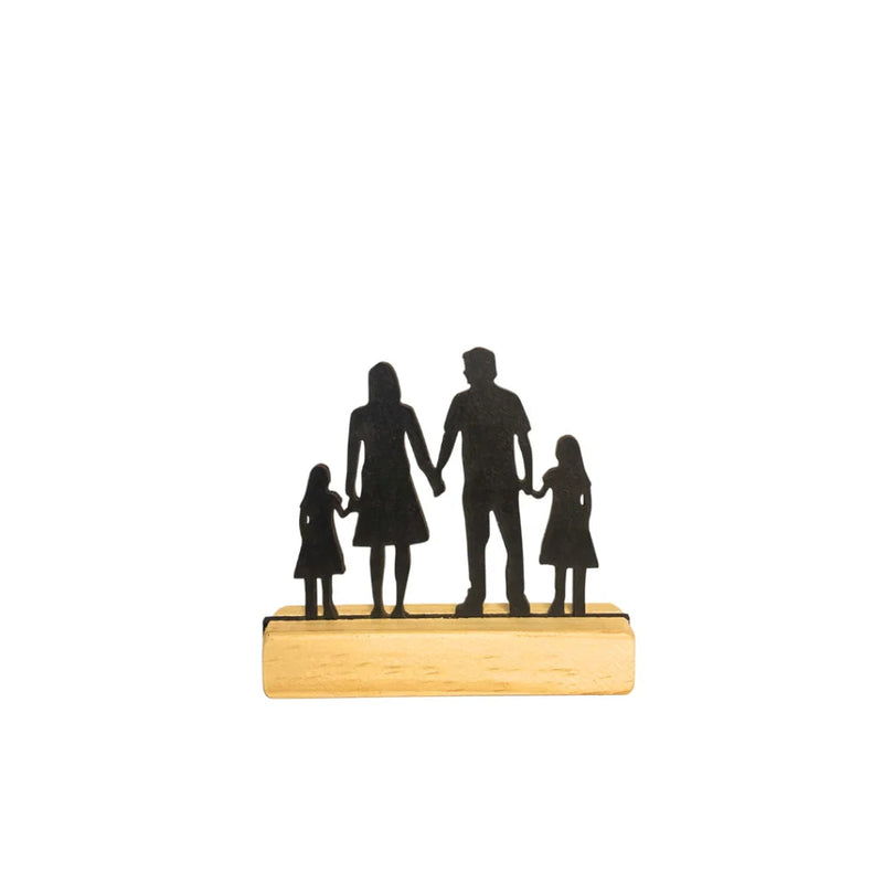Enfeite de Mesa - Silhueta Família Kaypestore Pais e 2 Meninas 