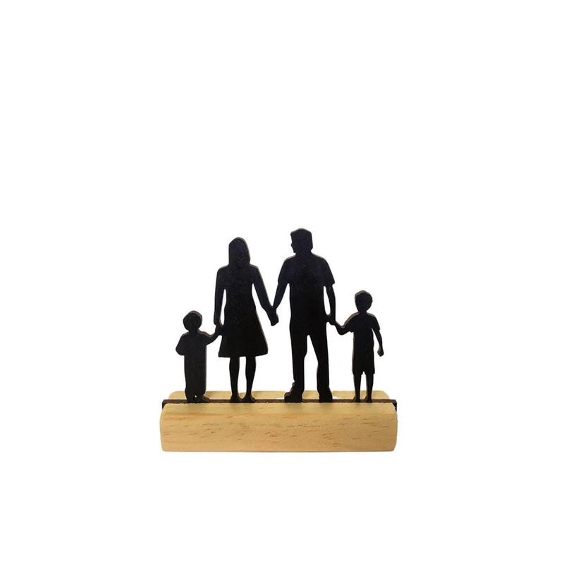 Enfeite de Mesa - Silhueta Família Kaypestore Pais e 2 Meninos 