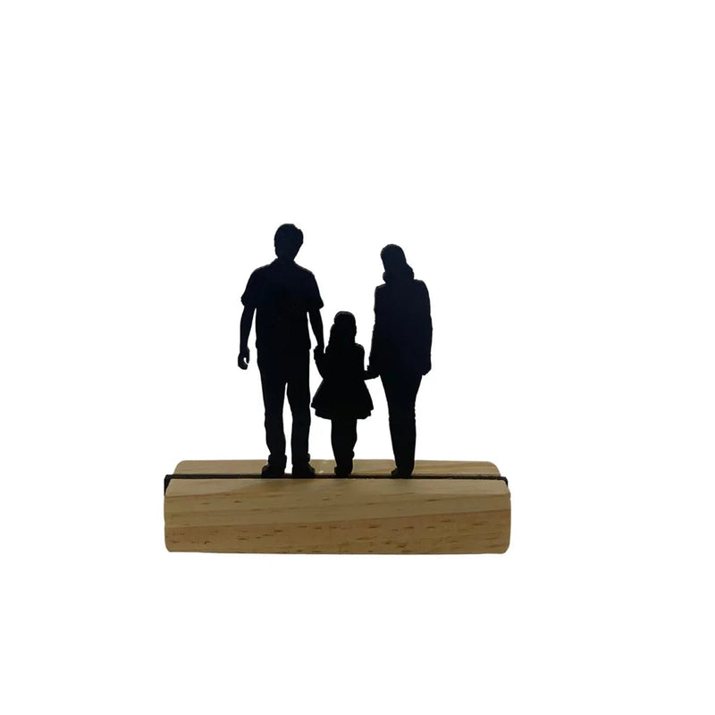 Enfeite de Mesa - Silhueta Família Kaypestore Pais e Filha 
