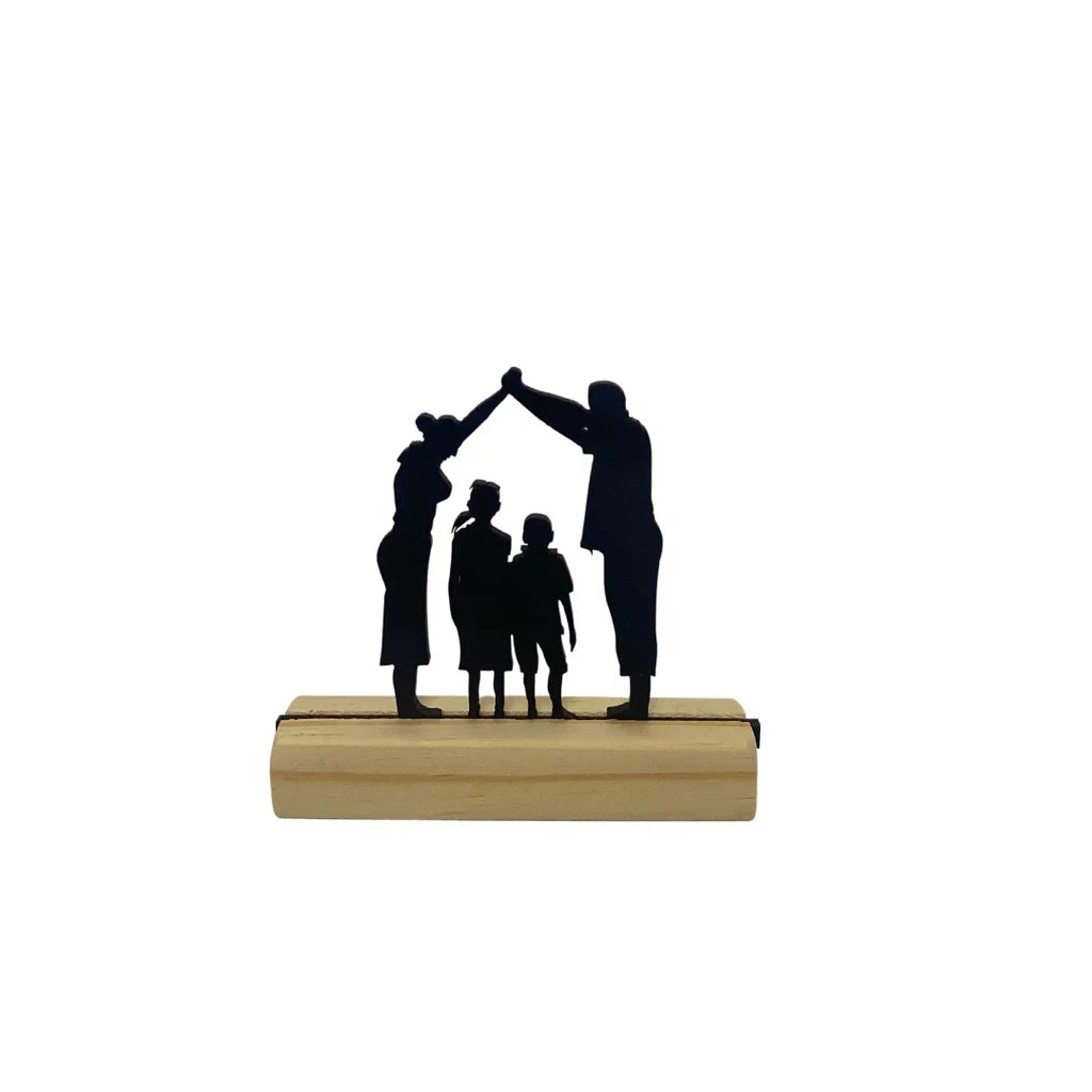 Enfeite de Mesa - Silhueta Família Kaypestore Pais e Filhos Casa 
