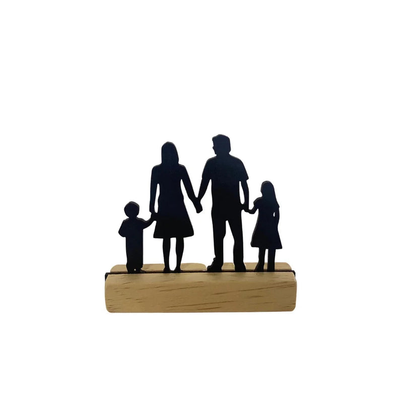 Enfeite de Mesa - Silhueta Família Kaypestore Pais e Filhos - Menino e Menina 