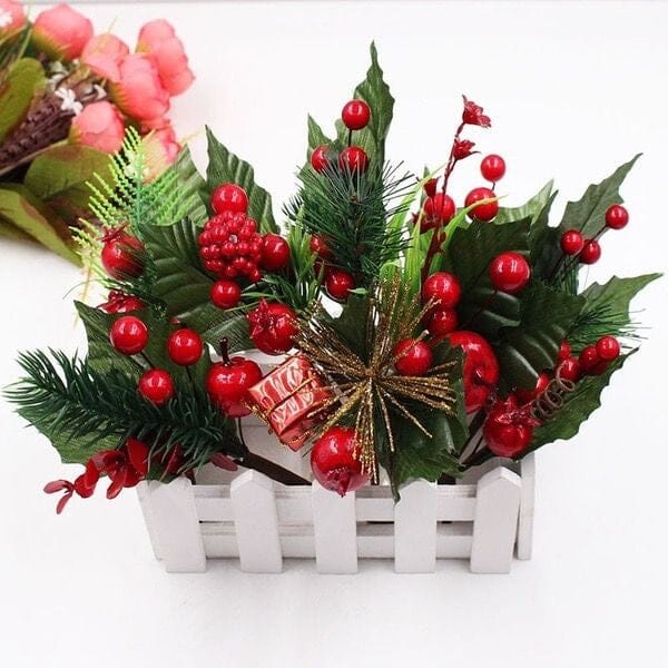 Flor para Enfeite de Natal - Holly Cherry - Feito a Mão NT007 Kaypestore 