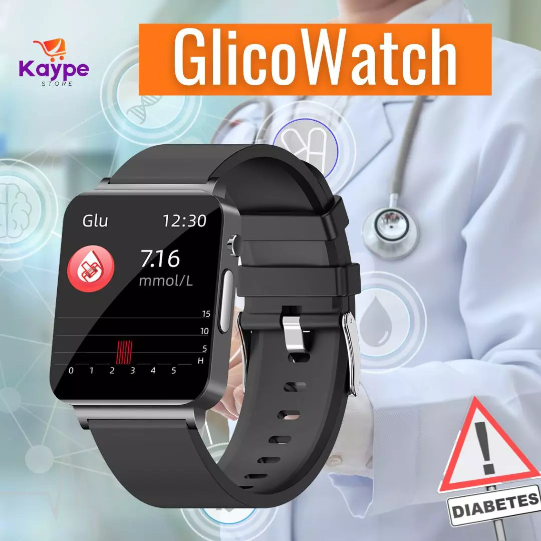GlicoWatch Pro 2023 - Relógio SmartWatch Medidor de Glicemia e Pressão a Prova D'Agua Kaypestore 