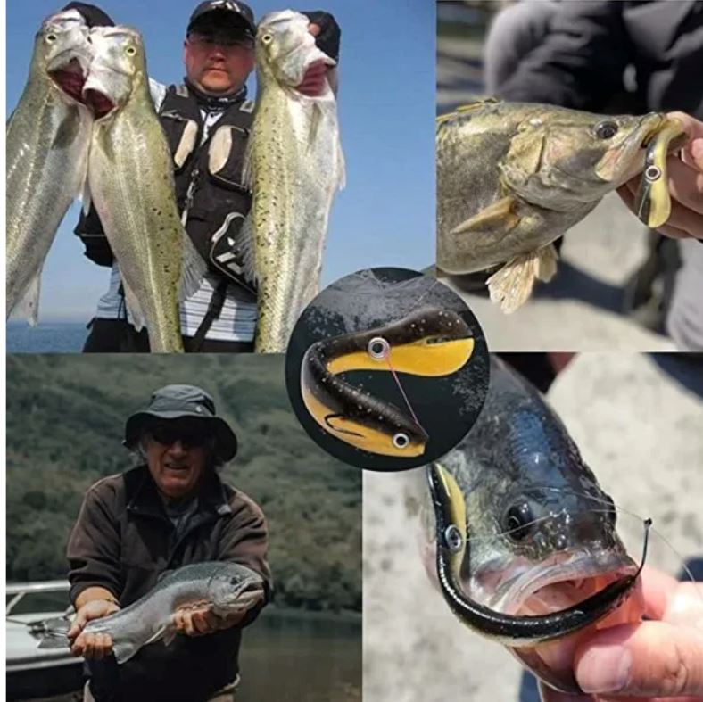 Isca Artificial de Silicone - Leve 5 Unidades PESCA001 Kaypestore 