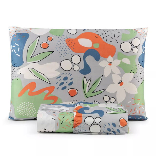 Jogo de Lençol com Elástico Solteiro 02 Peças - Cama Box 200 Fios Toque Macio CA015 Kaypestore Marin 