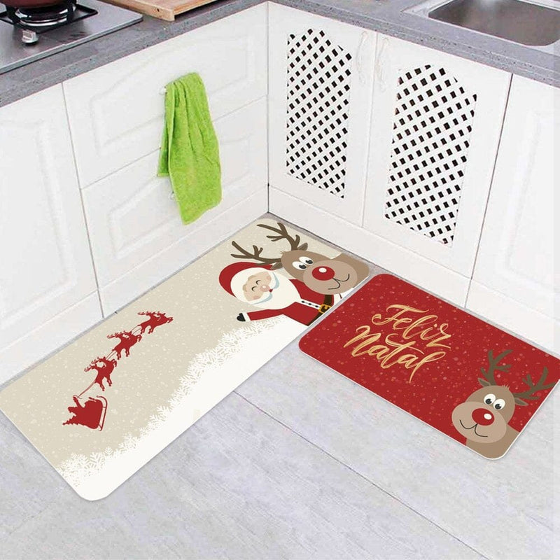 Jogo de Tapetes de Cozinha Feliz Natal NT002 Kaypestore 