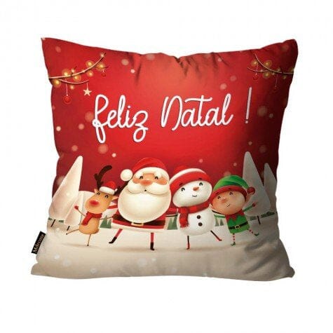 Kit 4 Capas de Almofadas Feliz Natal Vermelha NT003 Kaypestore 