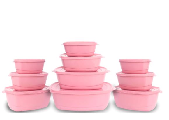 LEVE 10, PAGUE 5 - Potes Herméticos com Tampa Anti Térmicos CZ012 Kaypestore Rosa 1 Kit (Leve 10 Pague 5) 