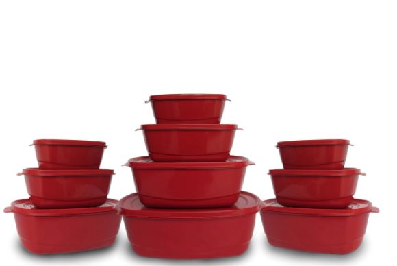 LEVE 10, PAGUE 5 - Potes Herméticos com Tampa Anti Térmicos CZ012 Kaypestore Vermelho 1 Kit (Leve 10 Pague 5) 