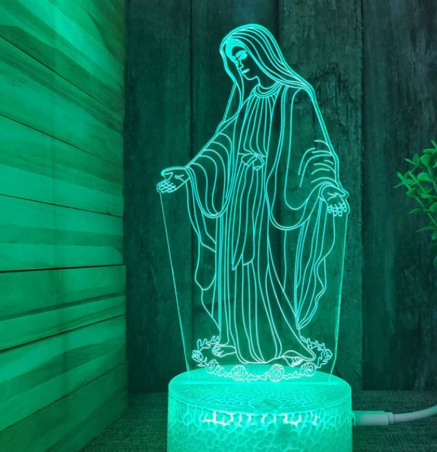 Luminaria Jesus 3D - 7 Cores AR002 Kaypestore Maria Mãe de Deus 