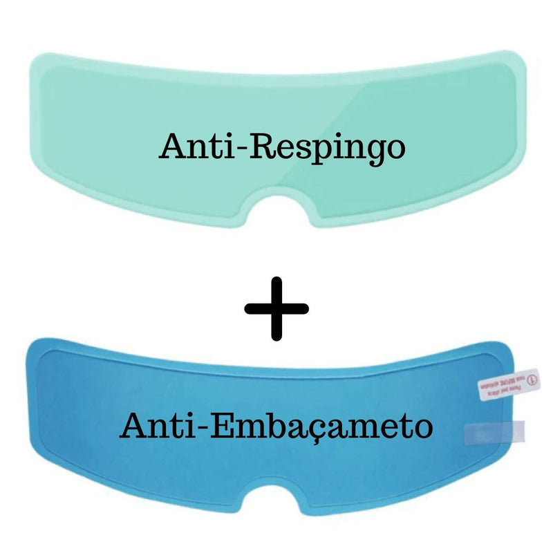 Pelicula SmartVisão Anti-Embaçante+Anti-Respingos para Moto, MotoCross, Ciclismo VC007 Kaypestore Kit Modelo 1 (Anti-Embaçante+Anti-Respingo) 