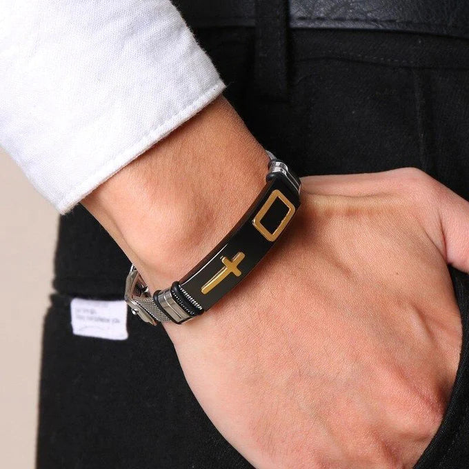 Pulseira Masculina Cruz de Malta - Estilo e Elegância ao Seu Alcance! ACES006 Kaypestore 