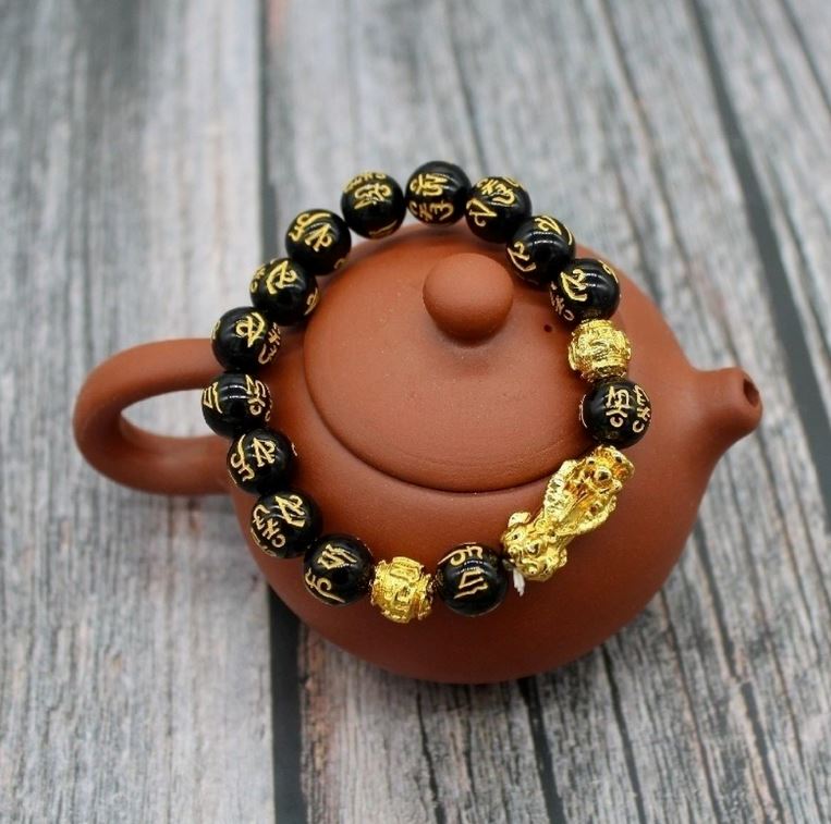 Pulseira Obsidiana Feng Shui - Original e Pixiu ACES003 Kaypestore 