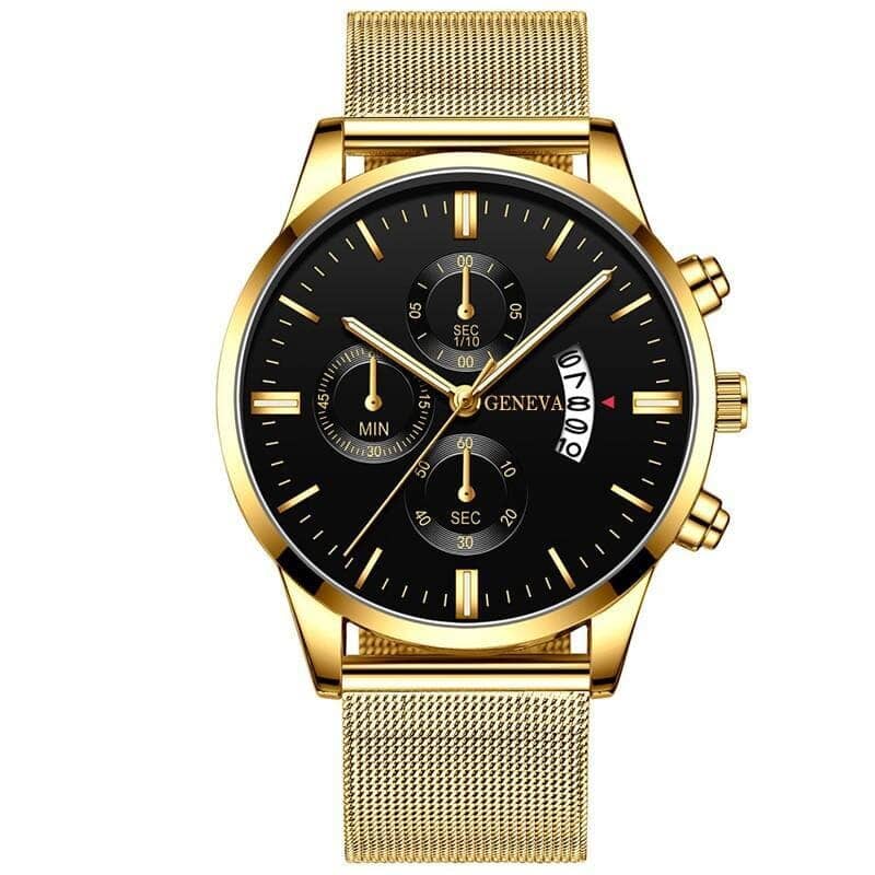 Relógio Classico Geneva - Edição de Luxo 40% OFF RL001 Kaypestore Ouro e Preto 