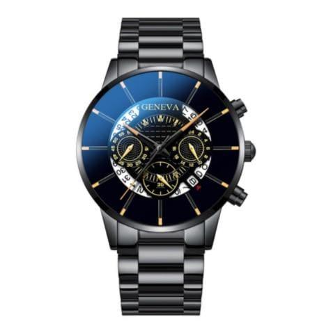 Relógio Masculino Luxury Premium Geneva - 30% OFF RL004 Kaypestore Preto com Ponteiros Amarelo 