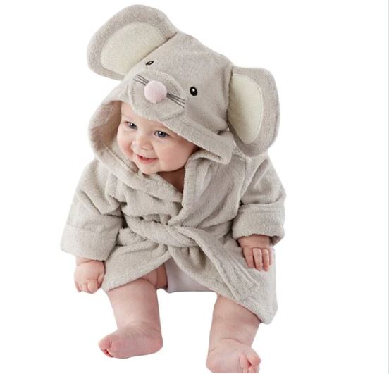 Roupao de Bebe Tecido Premium Anti Bacteriano e Fúngico (6 Meses a 4 Anos) MMB005 Kaypestore Ratinho 6 - 12 Meses 