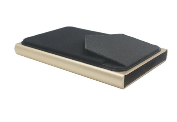 SafeCard - Carteira Original com Proteção Magnetica para Cartão Anti Golpe e Anti Furto MDM006 Kaypestore Com Bolso Dourado 