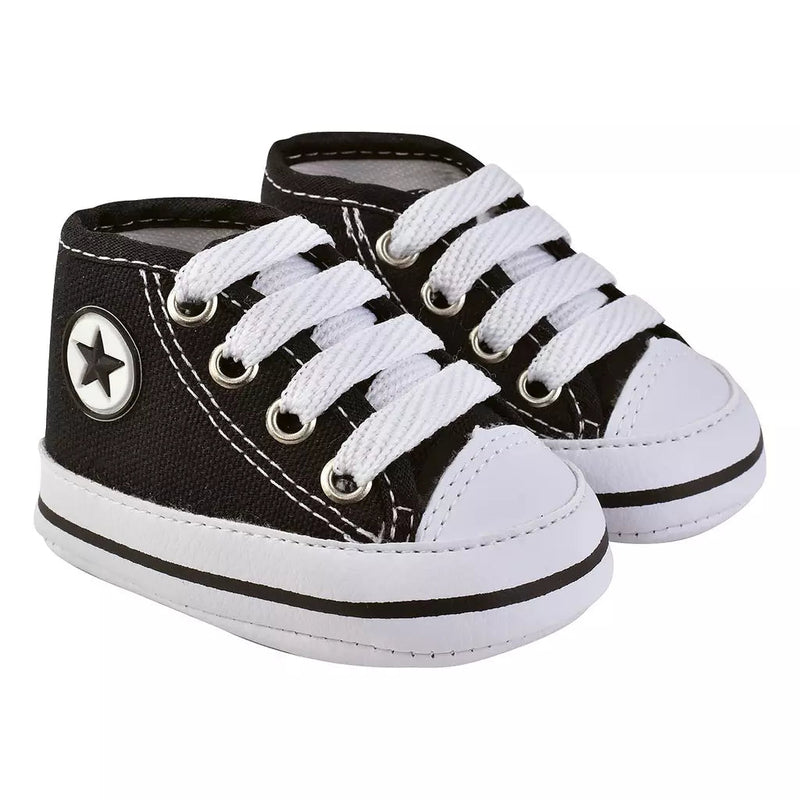 Sapatinho / Tênis de Bebê All Star Cano Alto Kaypestore Preto 13 