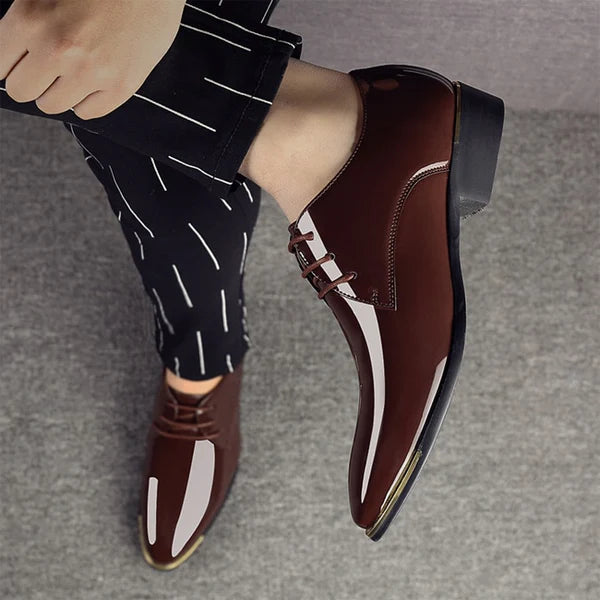 Sapato Social Masculino Bico Fino Verniz - Elegância e Conforto em um Único Calçado CAL015 Kaypestore 