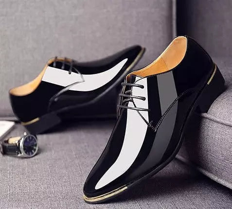 Sapato Social Masculino Bico Fino Verniz - Elegância e Conforto em um Único Calçado CAL015 Kaypestore 