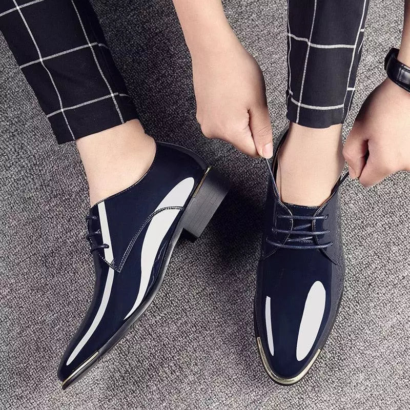 Sapato Social Masculino Bico Fino Verniz - Elegância e Conforto em um Único Calçado CAL015 Kaypestore 