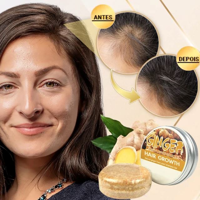 Shampoo em Barra para Crescimento e Fortalecimento Do Cabelo Gengibre Orgânico - Boom Hair 360 Loja 