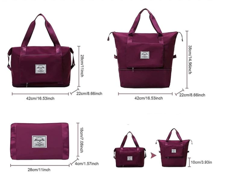 Super Bag Compact Plus - Bolsa Compacta Dobrável E Expansível -Para Viagens Academia e Dia a Dia MMB004 Kaypestore 