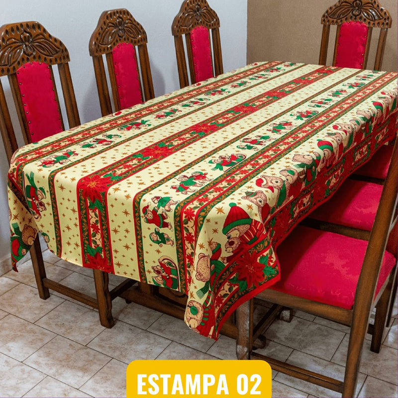 Toalha de Mesa Natalina (Todos os Tamanhos) NT004 Kaypestore Estampa 02 4 Lugares (1.5m x 1.4m) 