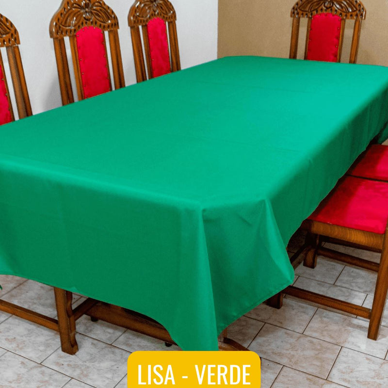 Toalha de Mesa Natalina (Todos os Tamanhos) NT004 Kaypestore Estampa Lisa - Verde 4 Lugares (1.5m x 1.4m) 