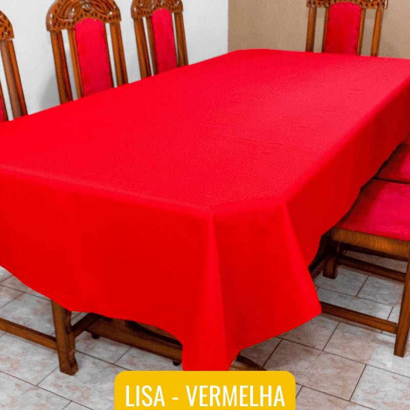 Toalha de Mesa Natalina (Todos os Tamanhos) NT004 Kaypestore Estampa Lisa - Vermelha 4 Lugares (1.5m x 1.4m) 