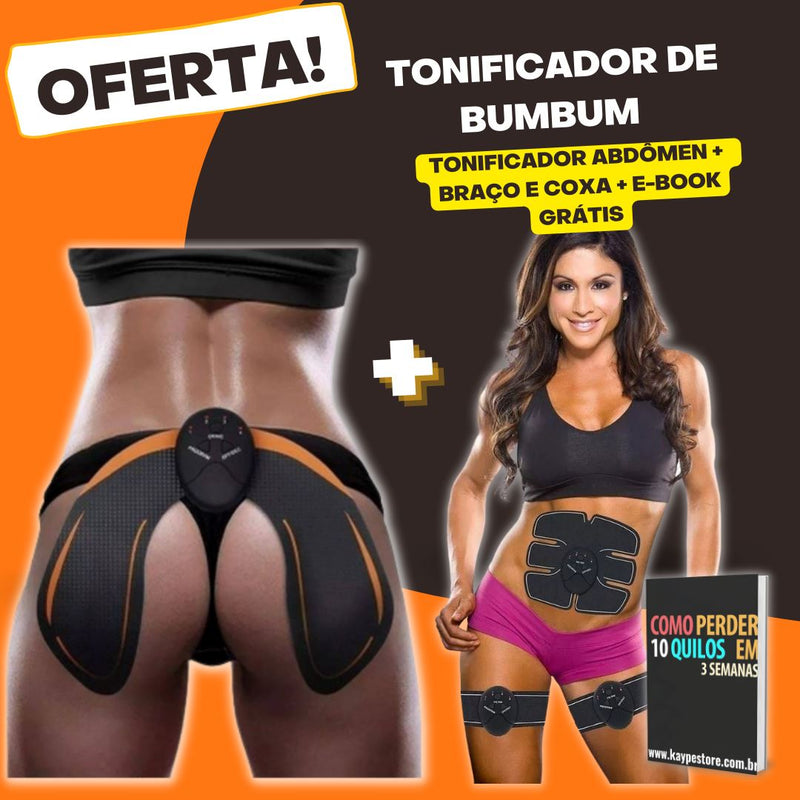 Tonificador de Glúteos Original - "Bumbum Lift" - Ganhe Tonificador de Abdômen/Barriga e Braços e Coxas Kaypestore Tonificador de BumBum + Brindes 