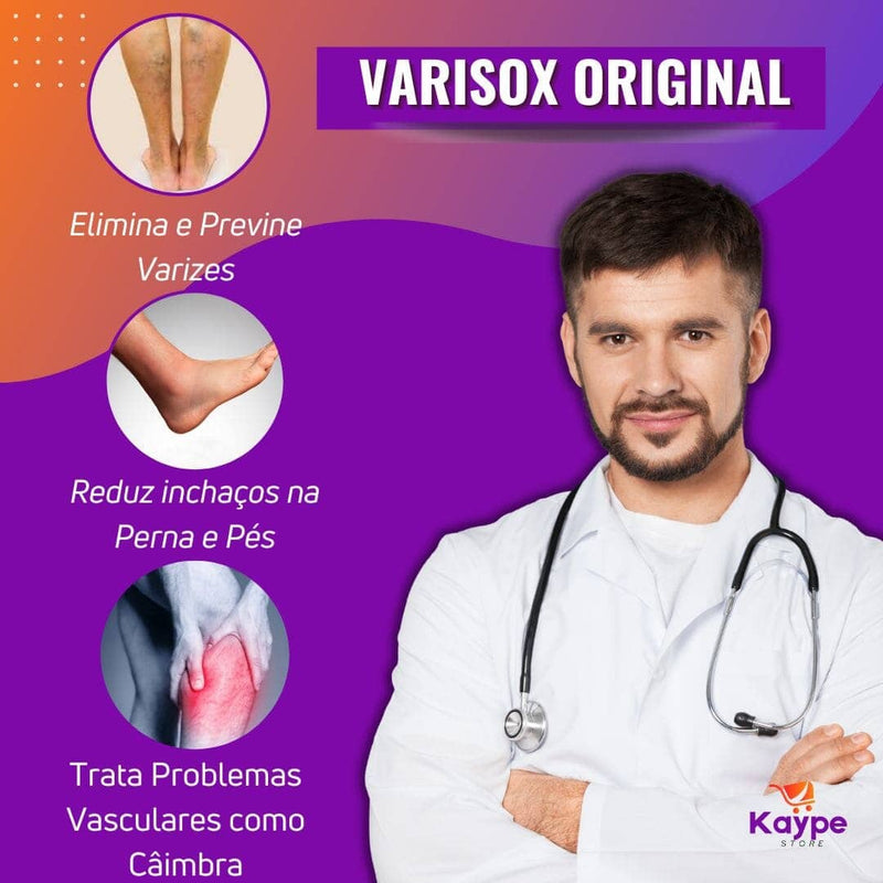 Varisox Original - Meia Magnética para Tratamento de Varizes e Câimbras (COMPRE 1 E GANHE OUTRA) SA015 Kaypestore 